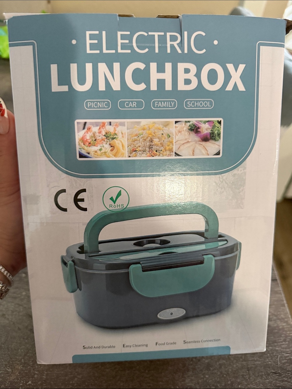 Electric Lunchbox Portable Food Warmer - Teal/Gray